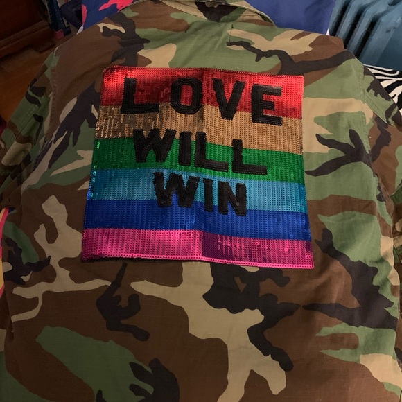 Sojara Jackets & Blazers - Sojara Vintage Camo jacket “Love Will Win “ patch